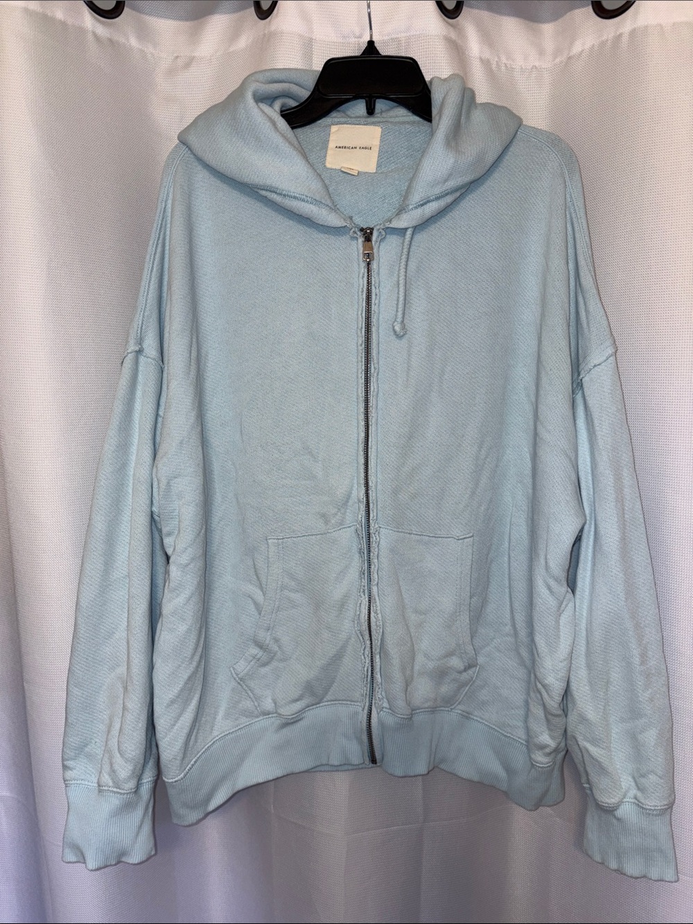 American Eagle Raw hem Zip Front Hoodie